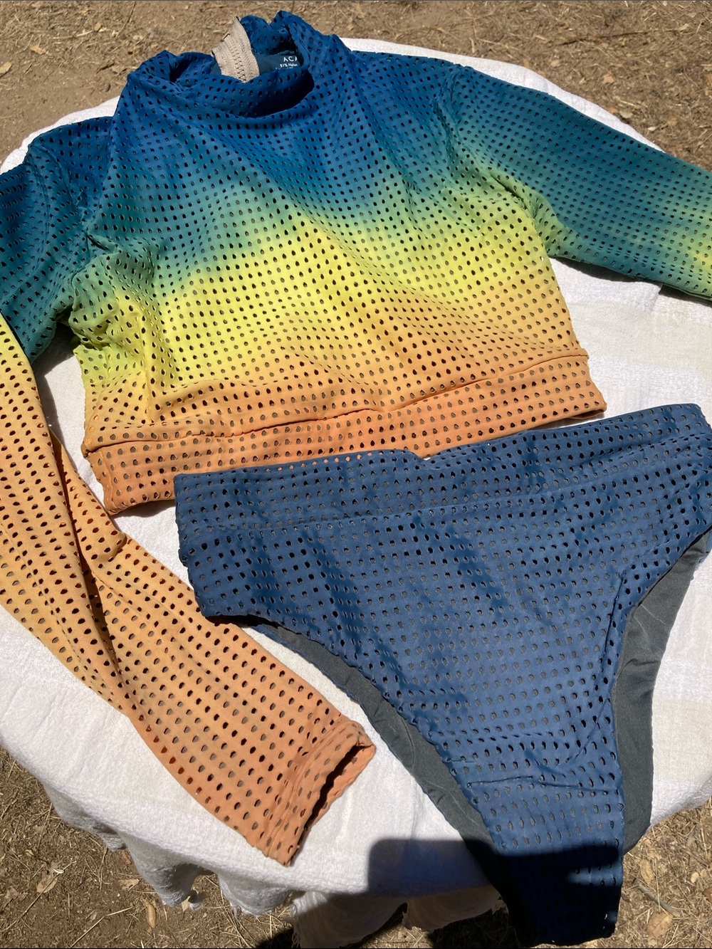ACACIA sunset dye Ombre Two-Piece  cheeky Swim Set XL